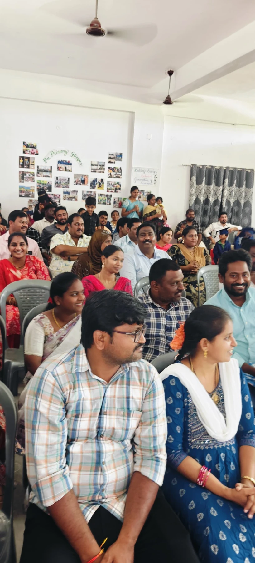 Parents and families attending a school celebration